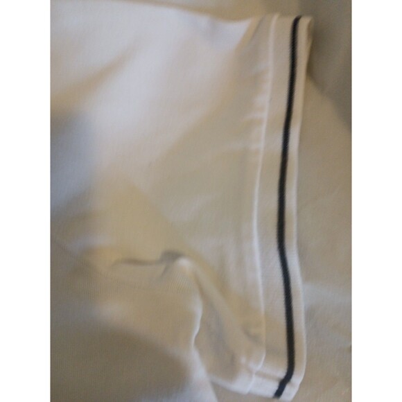 Jones New York Signature Women 2x White Polo/ Navy Trim Short Sleeve Cotton Top - Picture 7 of 14